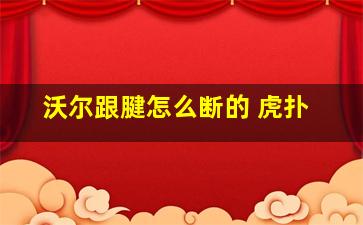 沃尔跟腱怎么断的 虎扑